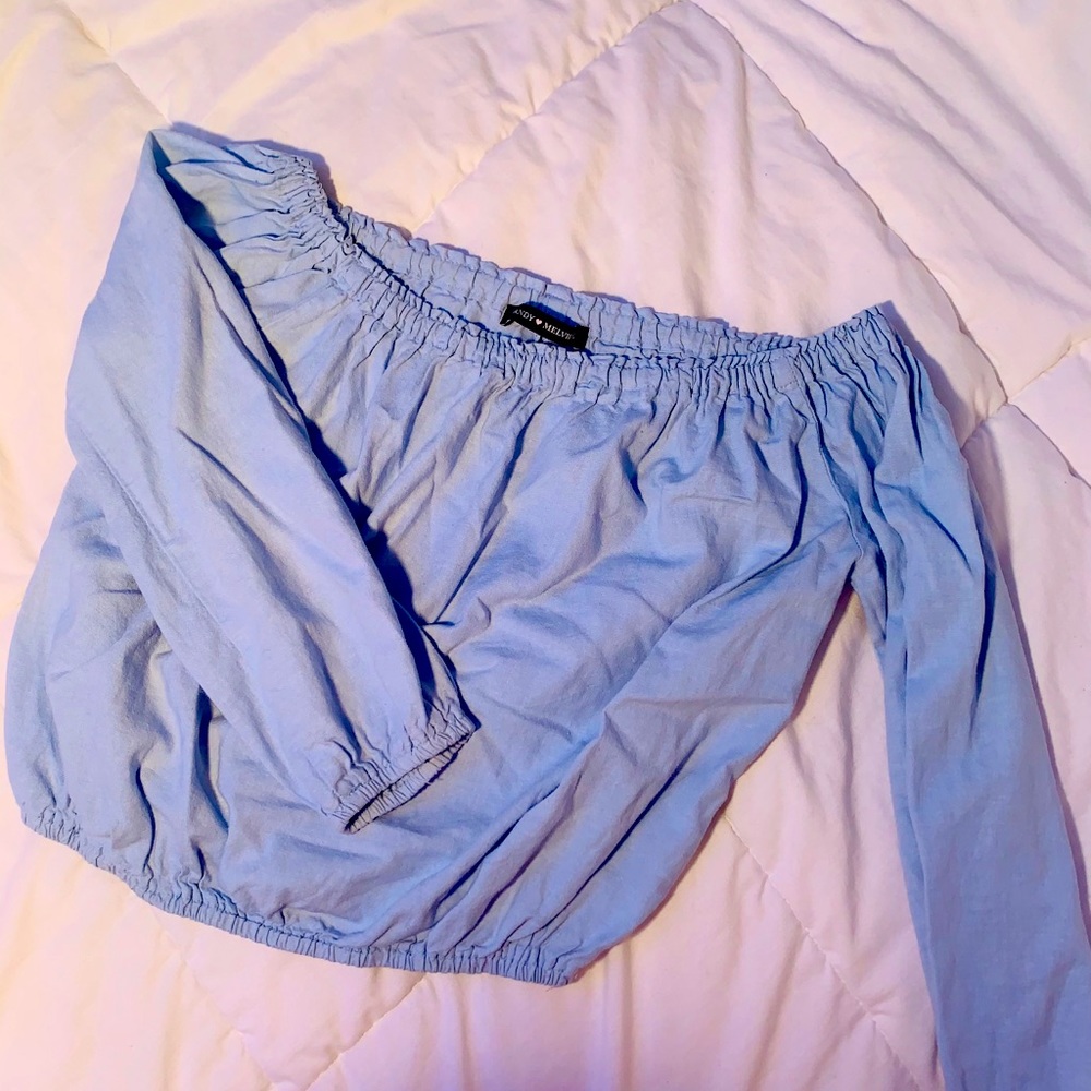 Baby blue, brandy Melville strapless summer top